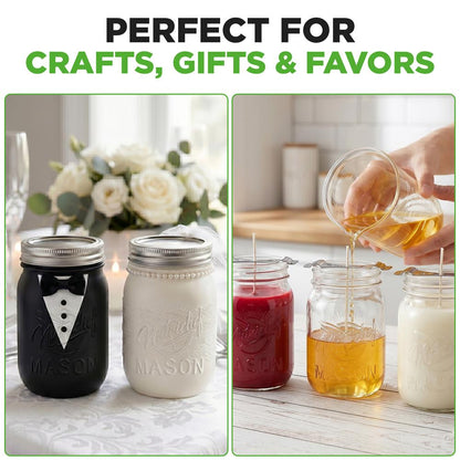 16-Pack 16 oz Mason Jars - Airtight Seal, Durable Glass, Silver Lids