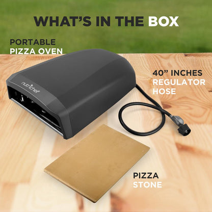 Portable Gas Pizza Oven - 12" Pizza in 60s, Stainless Steel, Easy Setup