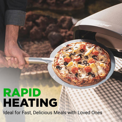 Outdoor Pizza Oven - 1-Min Cook - Rotating Stone - Carbon Steel