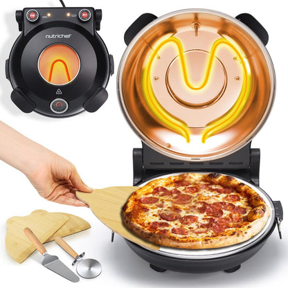 Electric Pizza Oven 12" Precise Cooking Non-Stick Stone