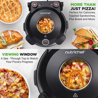 Electric Pizza Oven 12" Precise Cooking Non-Stick Stone