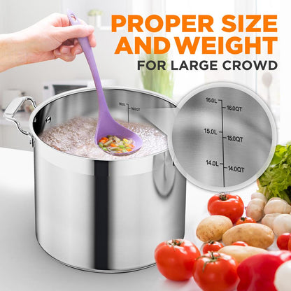 16-Quart Stockpot, Even Heat, Stainless Steel, Induction Compatible