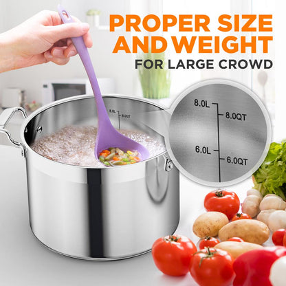 8 Qt Stockpot for Soups & Stews, Induction Safe, Stainless Steel