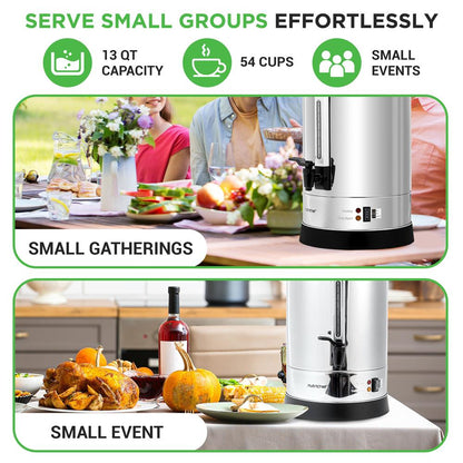 13L Water Boiler & Dispenser, Consistent Heat, Stainless Steel, Silver