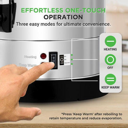 13L Water Boiler & Dispenser, Consistent Heat, Stainless Steel, Silver