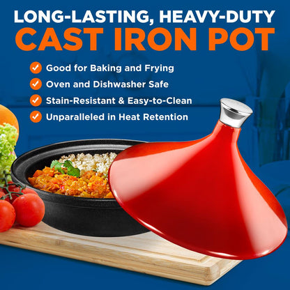 Tagine Moroccan Cast Iron Cooker Pot