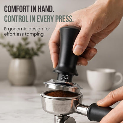 Neate Spring-Loaded Coffee Tamper For Espresso Machines | 51Mm Portafilter Spring-Loaded | 6-14 Lbs Of Calibrated Pressure | Depth-Adjustable | Great For Coffee & Espresso Enthusiasts | Black