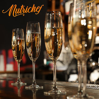 Champagne Flutes Set of 2, Preserve Bubbles, Lead-Free Crystal