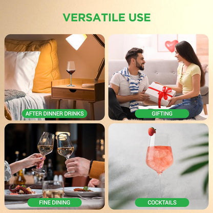 Crystal Wine Glasses - Elegant Design, Lead-Free Crystal, Dishwasher Safe