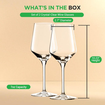 Crystal Wine Glasses - Elegant Design, Lead-Free Crystal, Dishwasher Safe