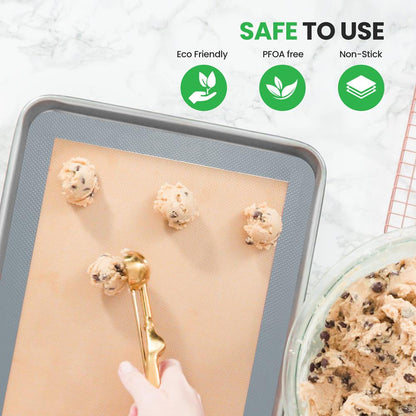 Silicone Baking Mats - Nonstick Reusable Food-Grade - Oven Safe - Grey