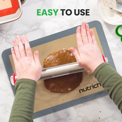 Silicone Baking Mats - Nonstick Reusable Food-Grade - Oven Safe - Grey