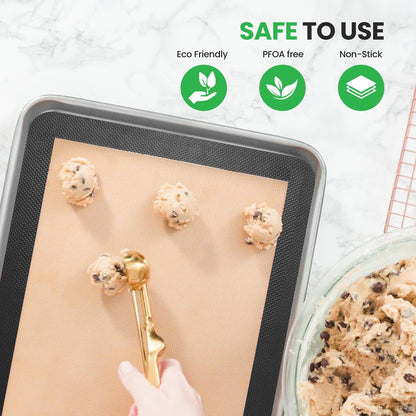 Silicone Baking Mats, Non-stick, Food-Grade, Oven-Safe to 480°F, 2 Pack