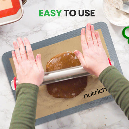 Silicone Baking Mats - Non-stick, Oven-safe 480¬8F, Food-Grade, Grey