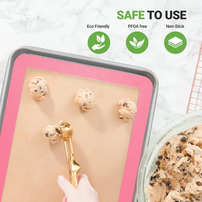 Silicone Baking Mats Non-stick Food-Grade Oven-Safe 480°F Pink