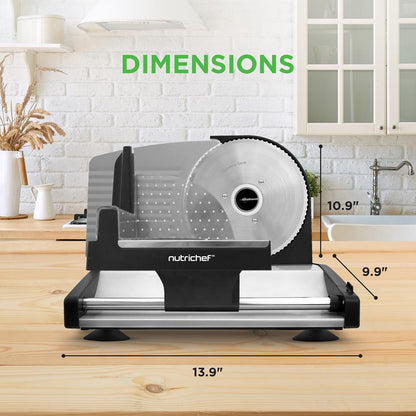 Electric Meat Slicer 200W Adjustable Stainless Steel Blade