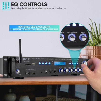Bluetooth Amplifier Receiver 3000W Wireless Streaming Multi-Channel Audio