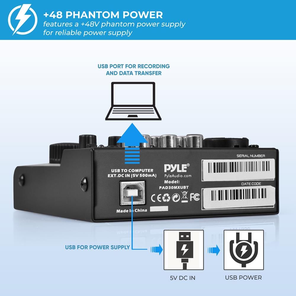product image number 3 for Pyle Compact Bluetooth Dj Mixer Interface