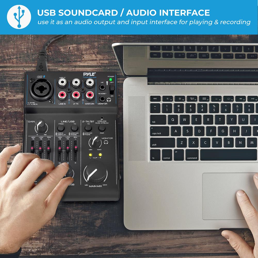 product image number 4 for Pyle Compact Bluetooth Dj Mixer Interface