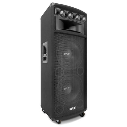 Portable PA Speaker System 1600W Dual 12" Woofers MDF Construction