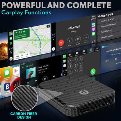 Wireless CarPlay Android Auto Box, 4K HD, 4GB RAM, 64GB Storage
