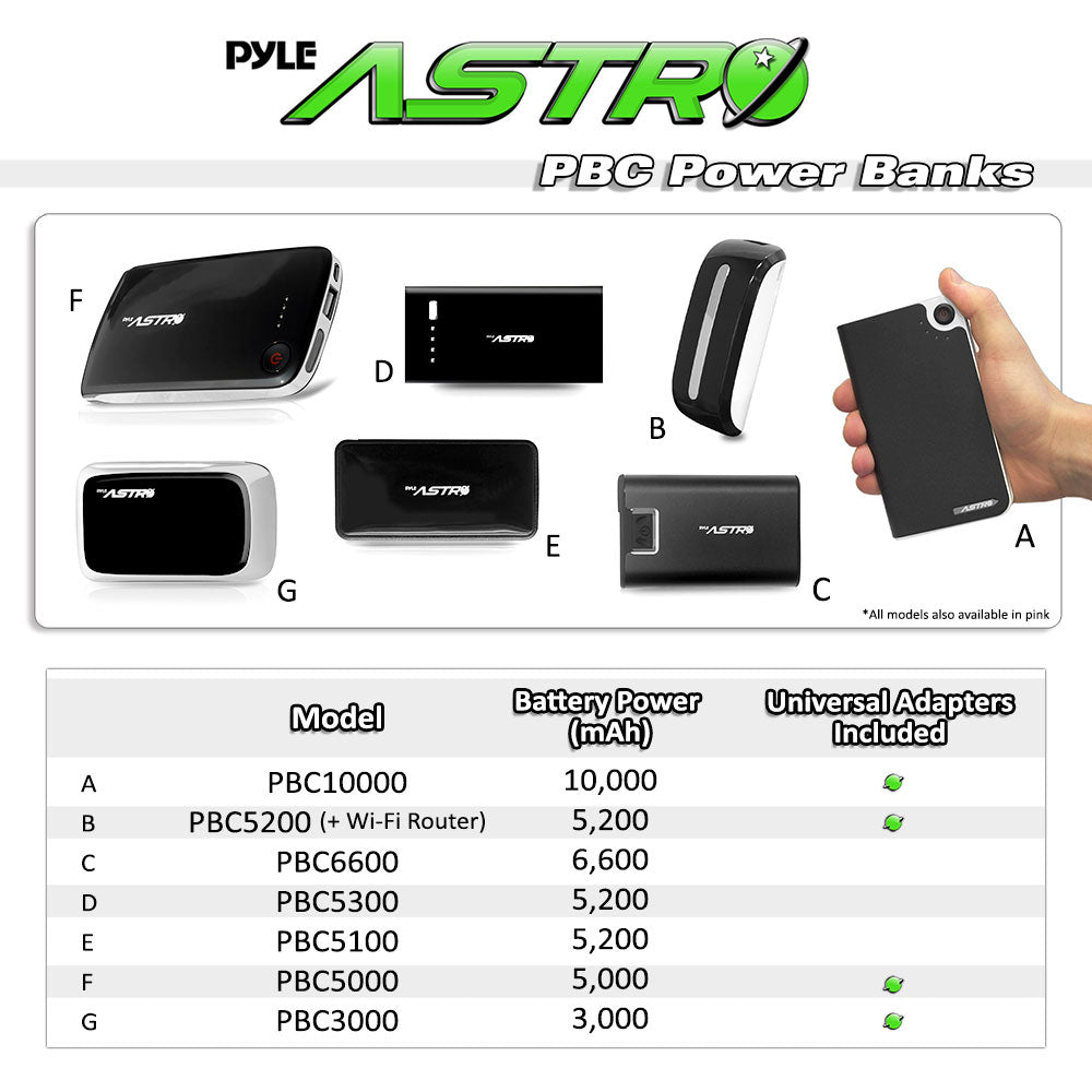 product image number 4 for Pyle Universal Power Bank Battery, 5,200Mah