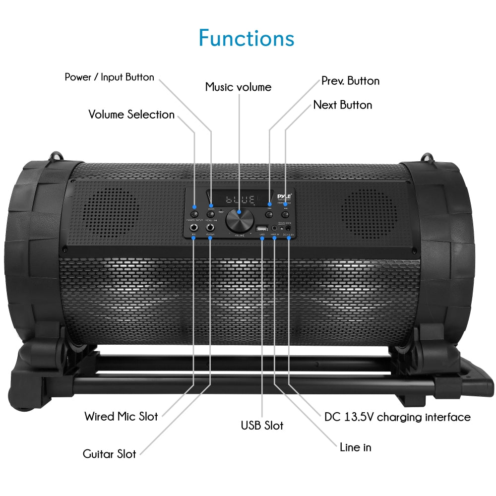 product image number 2 for Pyle Portable Boombox Mic & Speaker System
