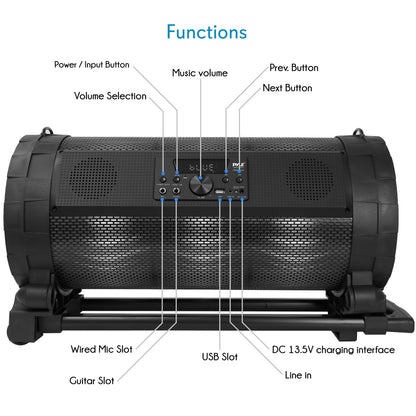 product image number 2 for Pyle Portable Boombox Mic & Speaker System