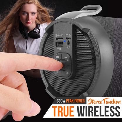 Portable Bluetooth Boombox Speaker - Wireless Streaming, 17W, Rechargeable