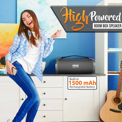 Portable Bluetooth Boombox Speaker - Wireless Streaming, 17W, Rechargeable