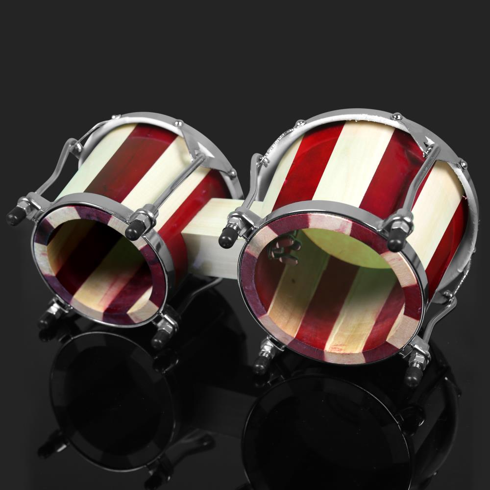 product image number 2 for Pyle Wooden Shell Bongo Drums
