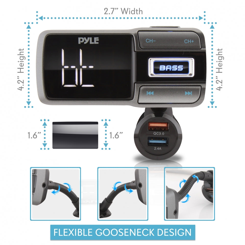 product image number 3 for Pyle Bluetooth Car Adapter With Quick Charge