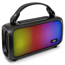 Pyle 2.0Ch Portable Bluetooth Speaker With Tws Function, Fm Radio, A2Dp, Hd Audio, Rgb Led Lights, And Shockproof Design (Black)