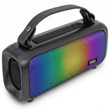 Pyle 2.0Ch Portable Bluetooth Speaker With Tws Function, Fm Radio, A2Dp, Hd Audio, Rgb Led Lights, And Shockproof Design (Black)