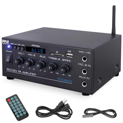 40W PA Amplifier with Bluetooth USB SD FM Radio