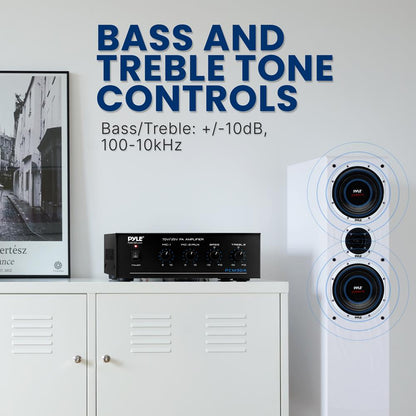 60W Compact Power Amplifier with Bluetooth and Remote