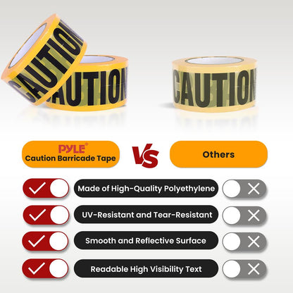 6 Pieces Caution Tape Set High Visibility Polyethylene Yellow