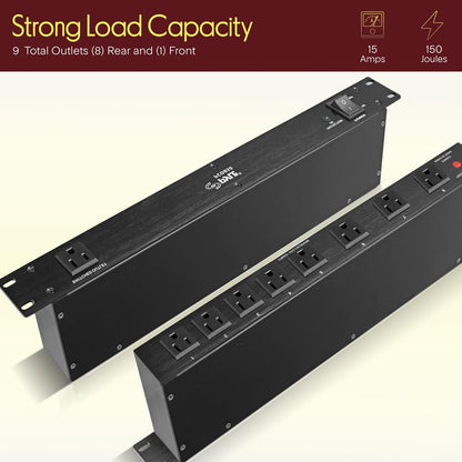 Surge Protector Power Strip 9 Outlets 15A Rack Mount AC Filter