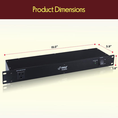 Surge Protector Power Strip 9 Outlets 15A Rack Mount AC Filter