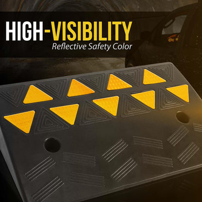 Heavy-Duty Curbside Ramp Set, 55,000 lbs Capacity, Yellow Reflective