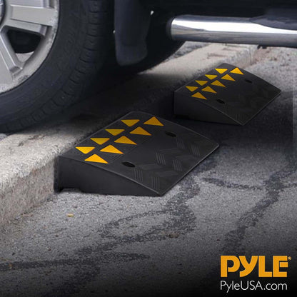 Heavy-Duty Curbside Ramp Set, 55,000 lbs Capacity, Yellow Reflective