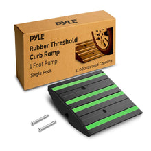 Rubber Curb Ramp, Smooth Vehicle Passage, Non-Slip, Green Reflective Strips