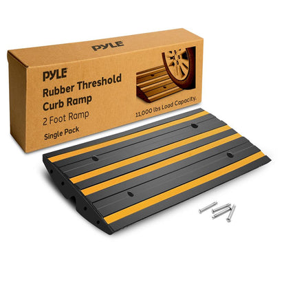 Rubber Curb Ramp, Smooth Drive, Non-Slip Waterproof, Green Reflective