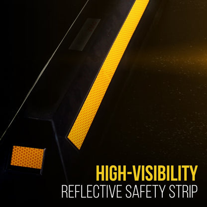 Garage Vehicle Stopper, Parking Safety, Heavy-Duty Rubber, Yellow Strip