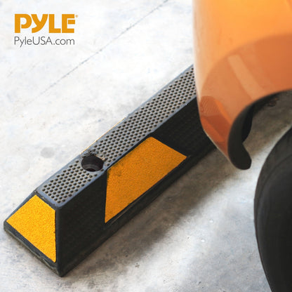 Car Wheel Stop - Vehicle & Truck Parking Curb Tire Stop, Heavy-Duty Rubber Tire Block (Extra Wide Style)