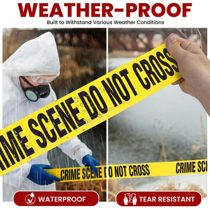8 Pieces Crime Scene Tape Set Durable Polyethylene Yellow
