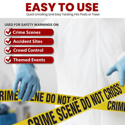 8 Pieces Crime Scene Tape Set Durable Polyethylene Yellow
