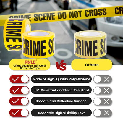 8 Pieces Crime Scene Tape Set Durable Polyethylene Yellow