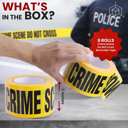 8 Pieces Crime Scene Tape Set Durable Polyethylene Yellow