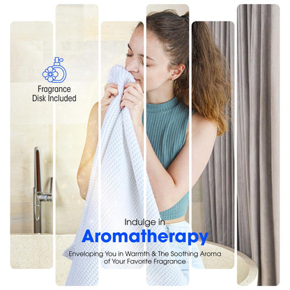 Towel Warmer with Fragrance Holder, Auto Shut-Off, Fits 2 Towels, Blue